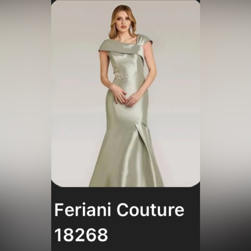 Feriani Couture One Shoulder Silver Dress